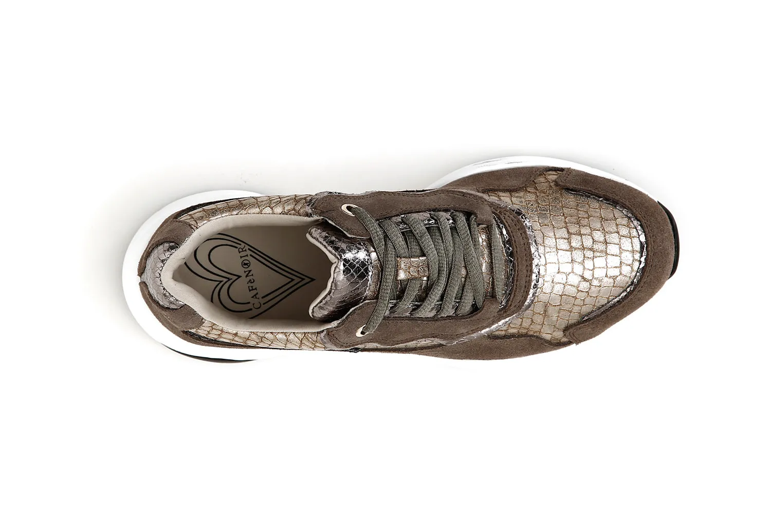 CafèNoir donna sneakers in crosta e stampa cocco