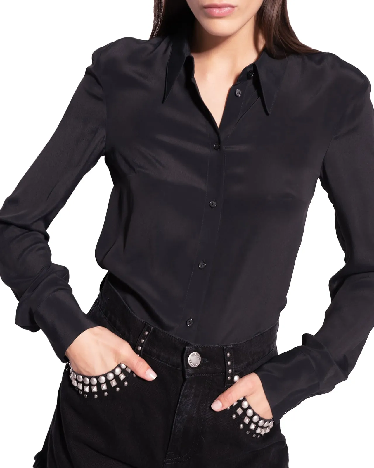 Camicia Claudie crepe nera