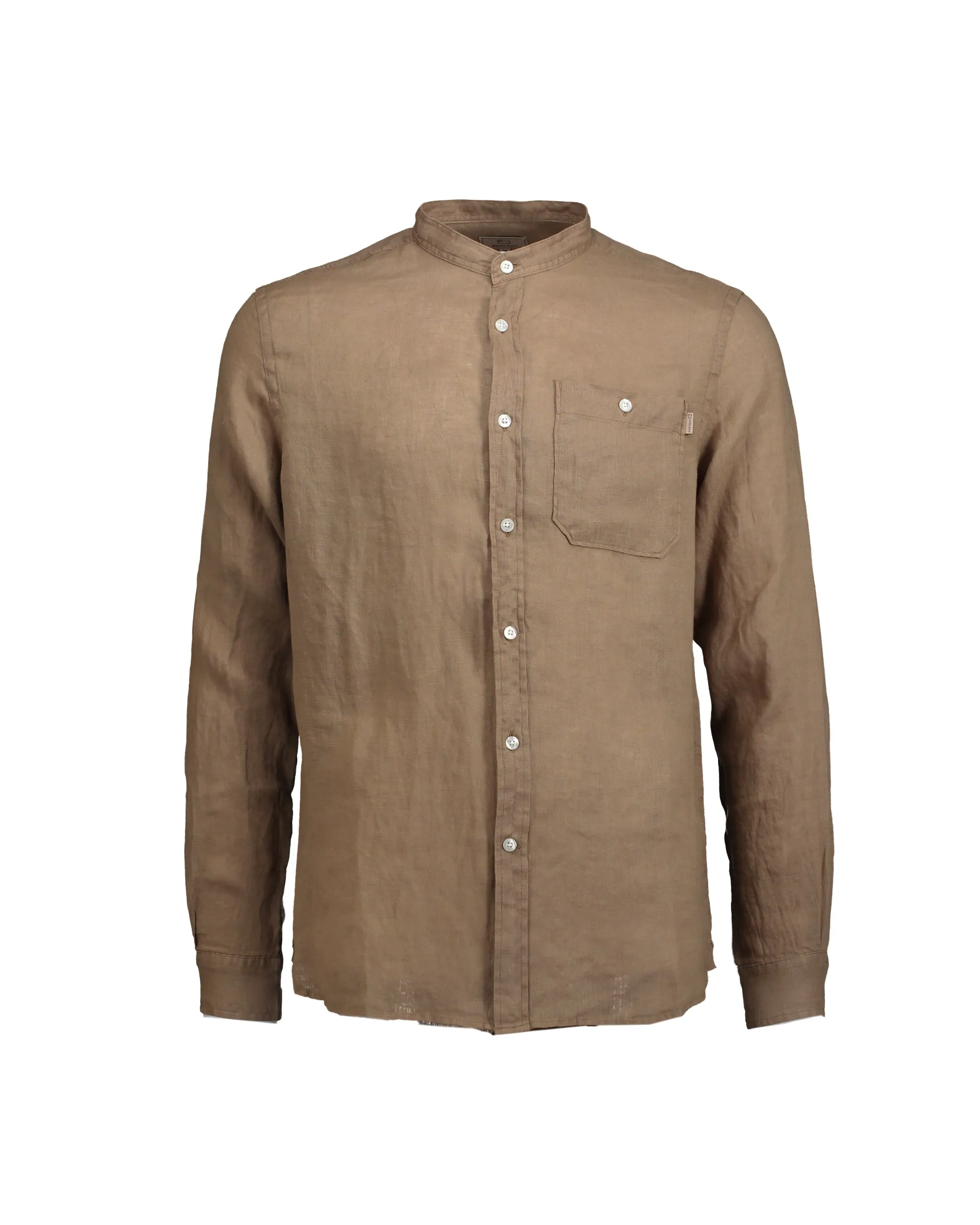 Camicia coreana lino marrone