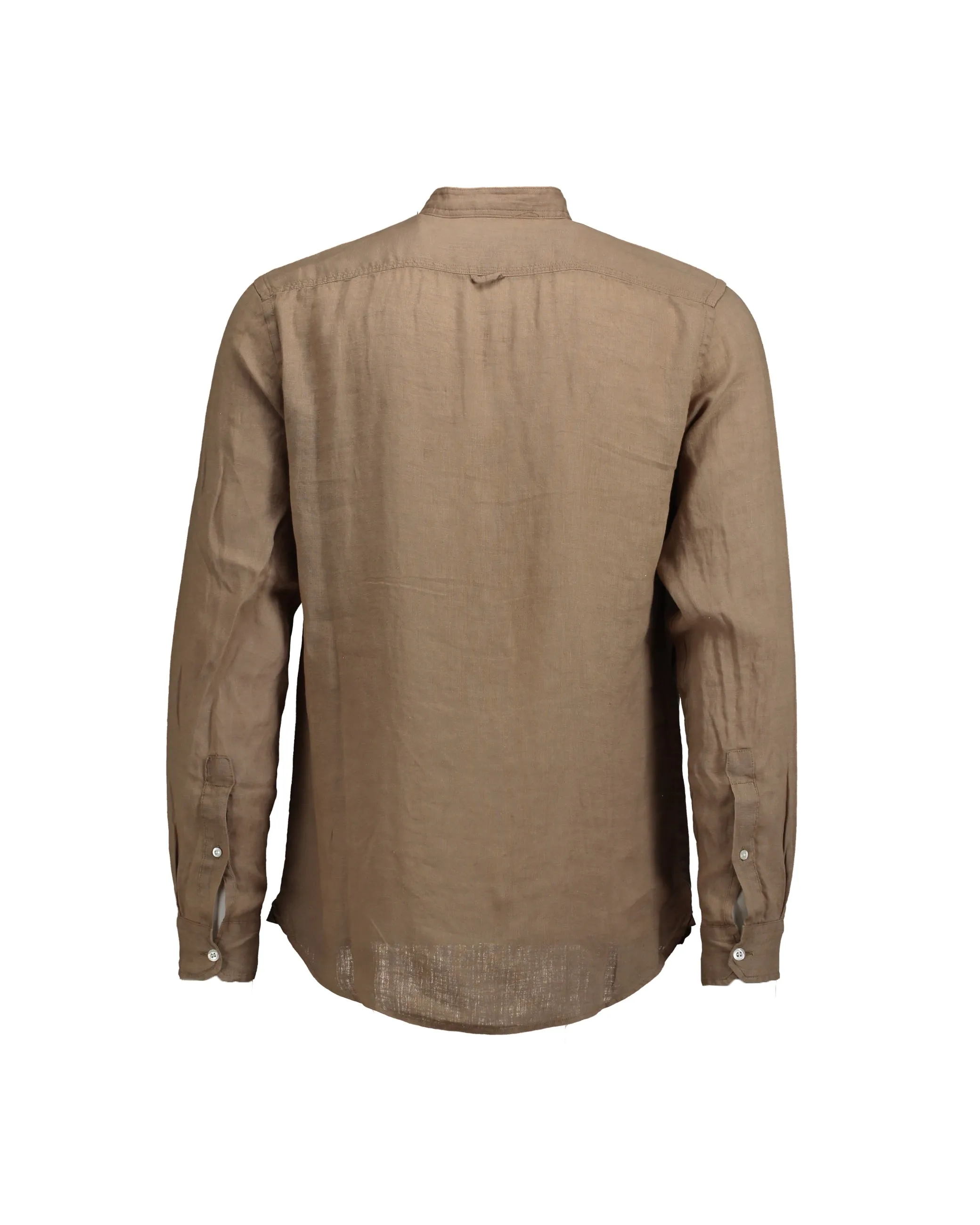 Camicia coreana lino marrone