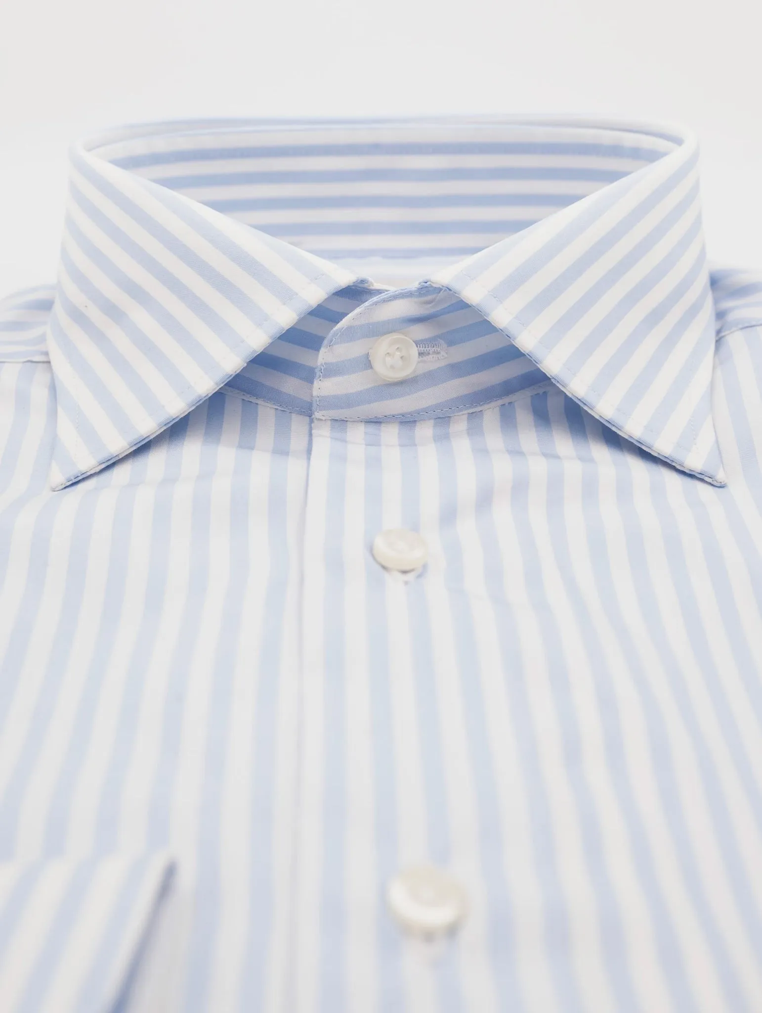 Camicia Four Stroke in Cotone a Righe Bianca e Azzurra