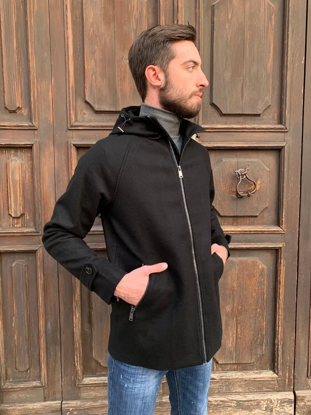 Cappotto con cappuccio