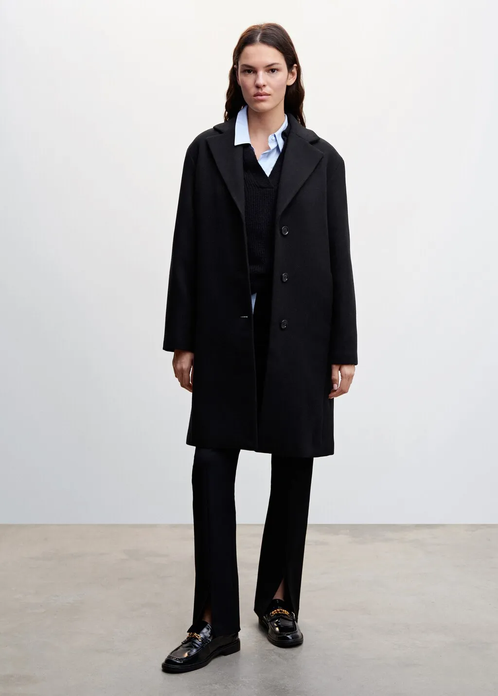 Cappotto lana bottoni