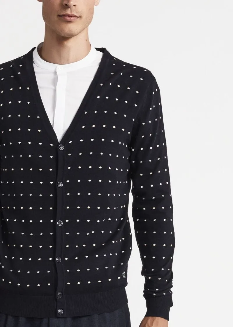 Cardigan a pois jacquard