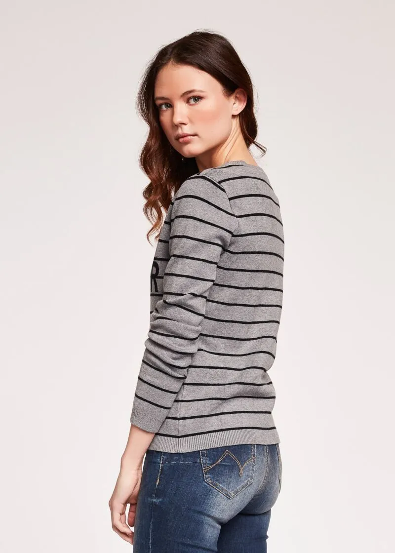 Cardigan a righe jacquard