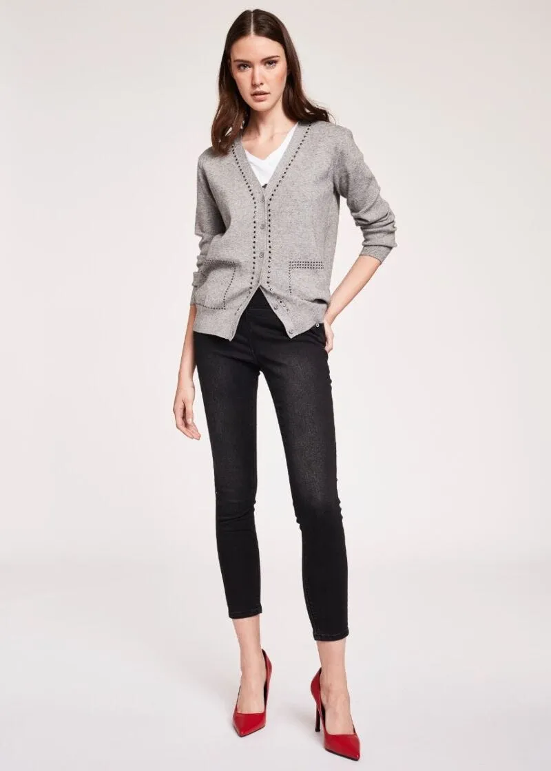Cardigan con borchie