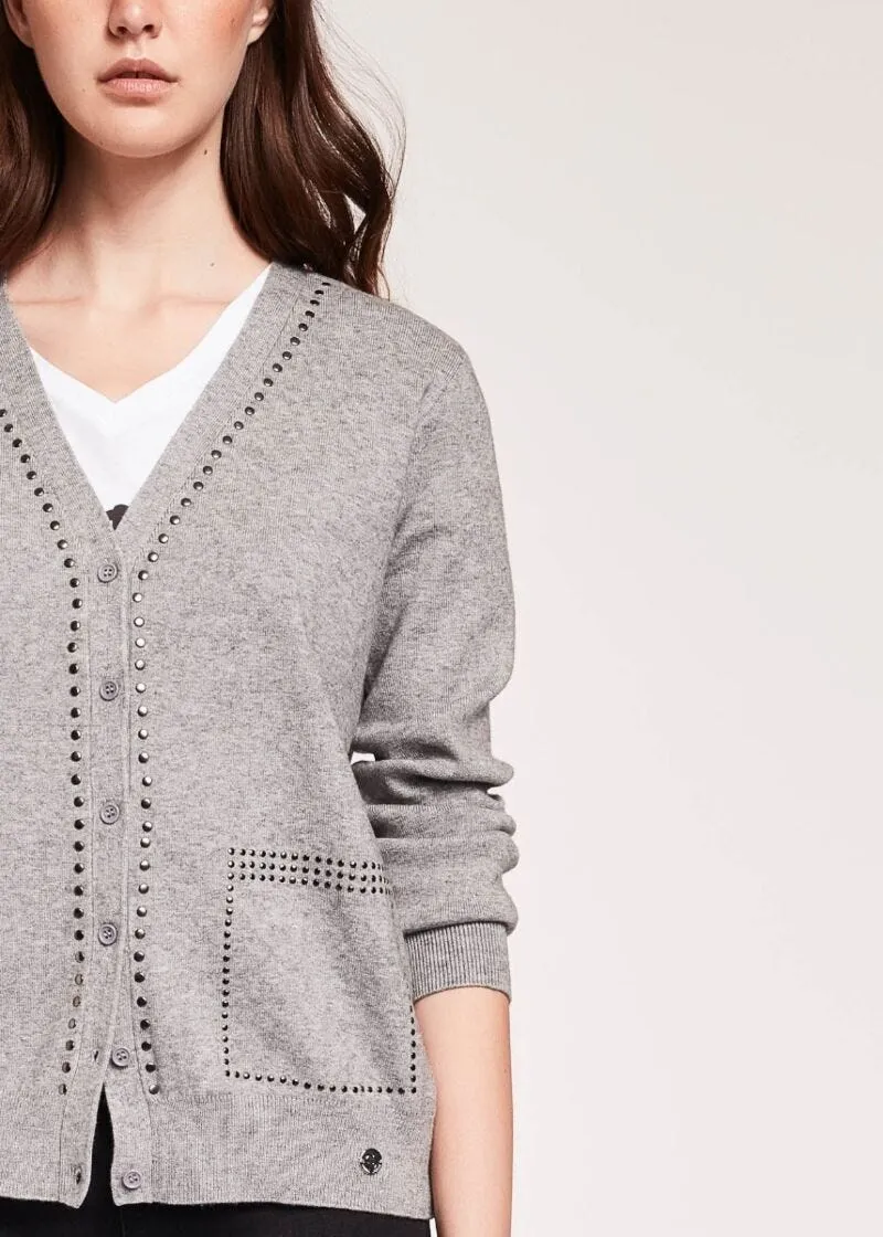 Cardigan con borchie