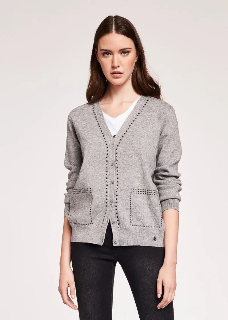 Cardigan con borchie