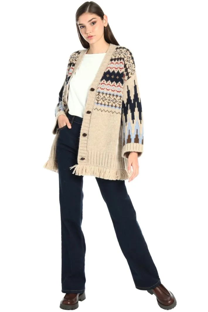 Cardigan in alpaca e lana