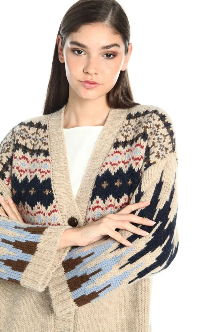 Cardigan in alpaca e lana
