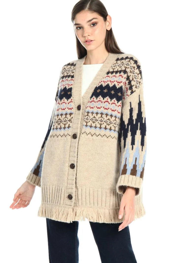 Cardigan in alpaca e lana