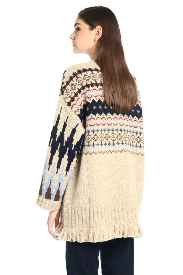 Cardigan in alpaca e lana
