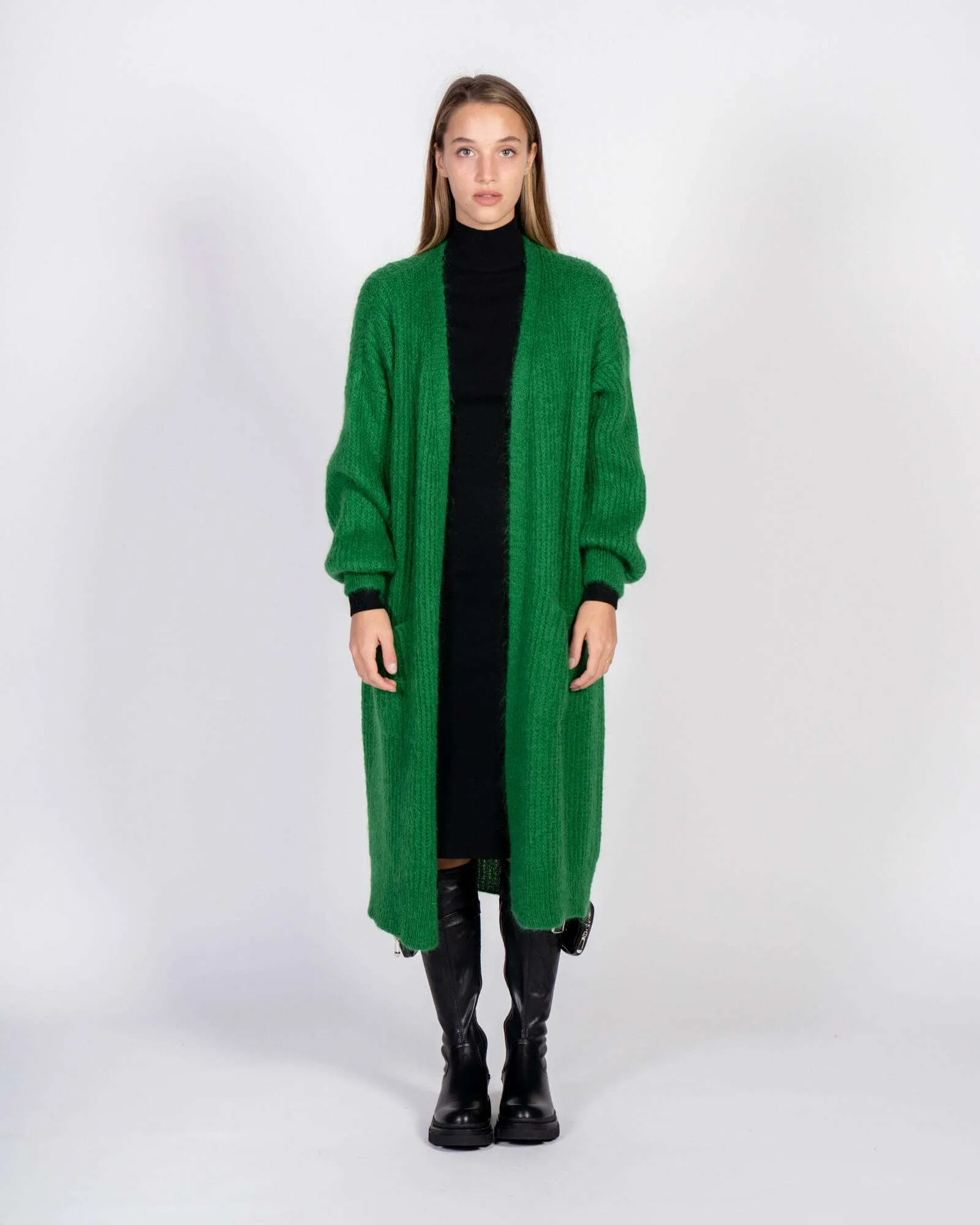 Cardigan lungo verde