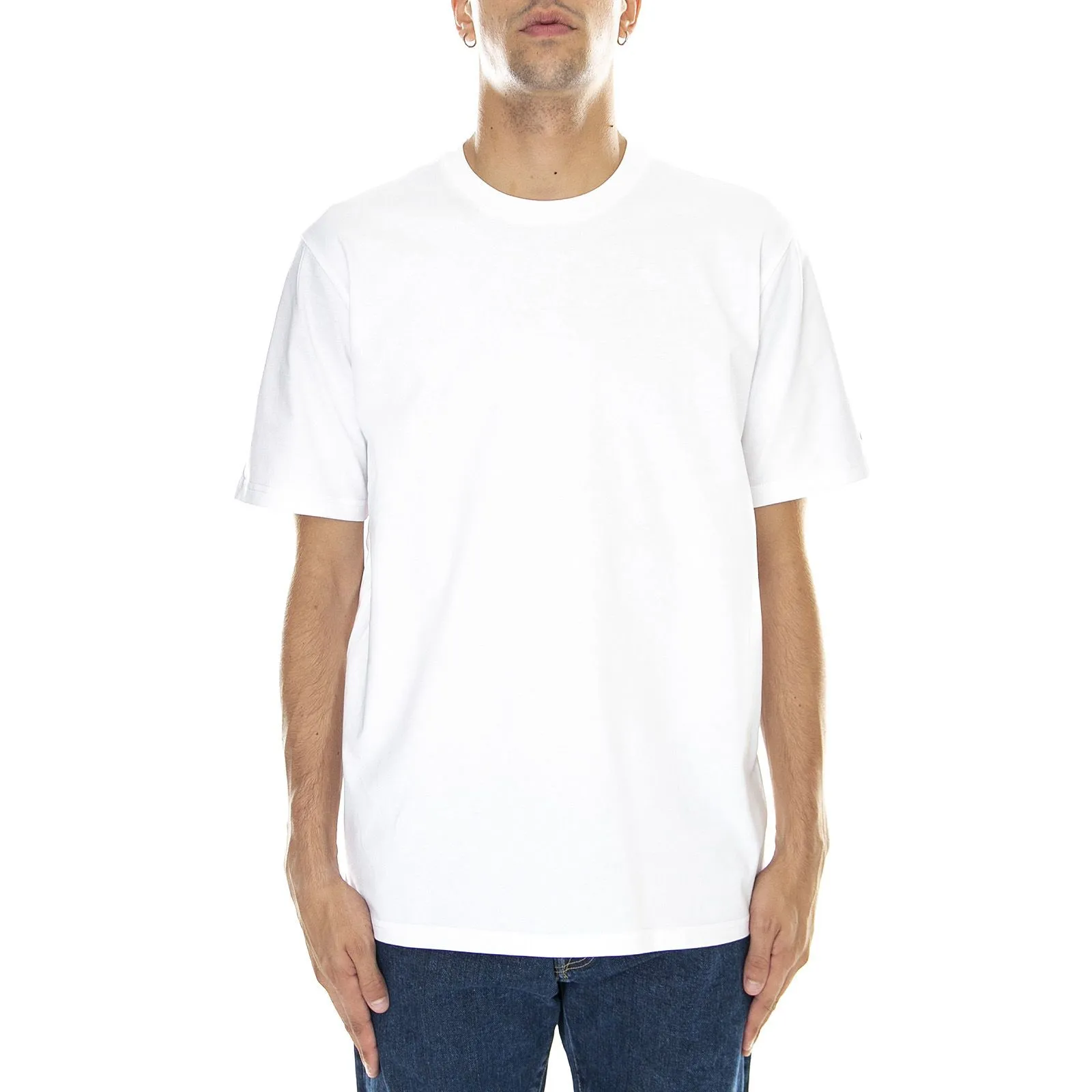 CARHARTT WIP M' S/S Base T-Shirt White / Black - Maglietta Girocollo Uomo Bianca    