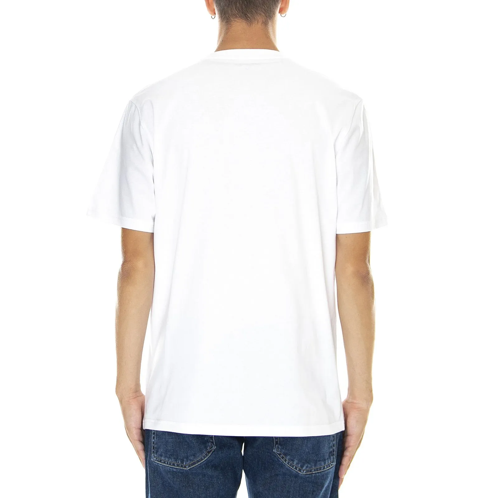 CARHARTT WIP M' S/S Base T-Shirt White / Black - Maglietta Girocollo Uomo Bianca    