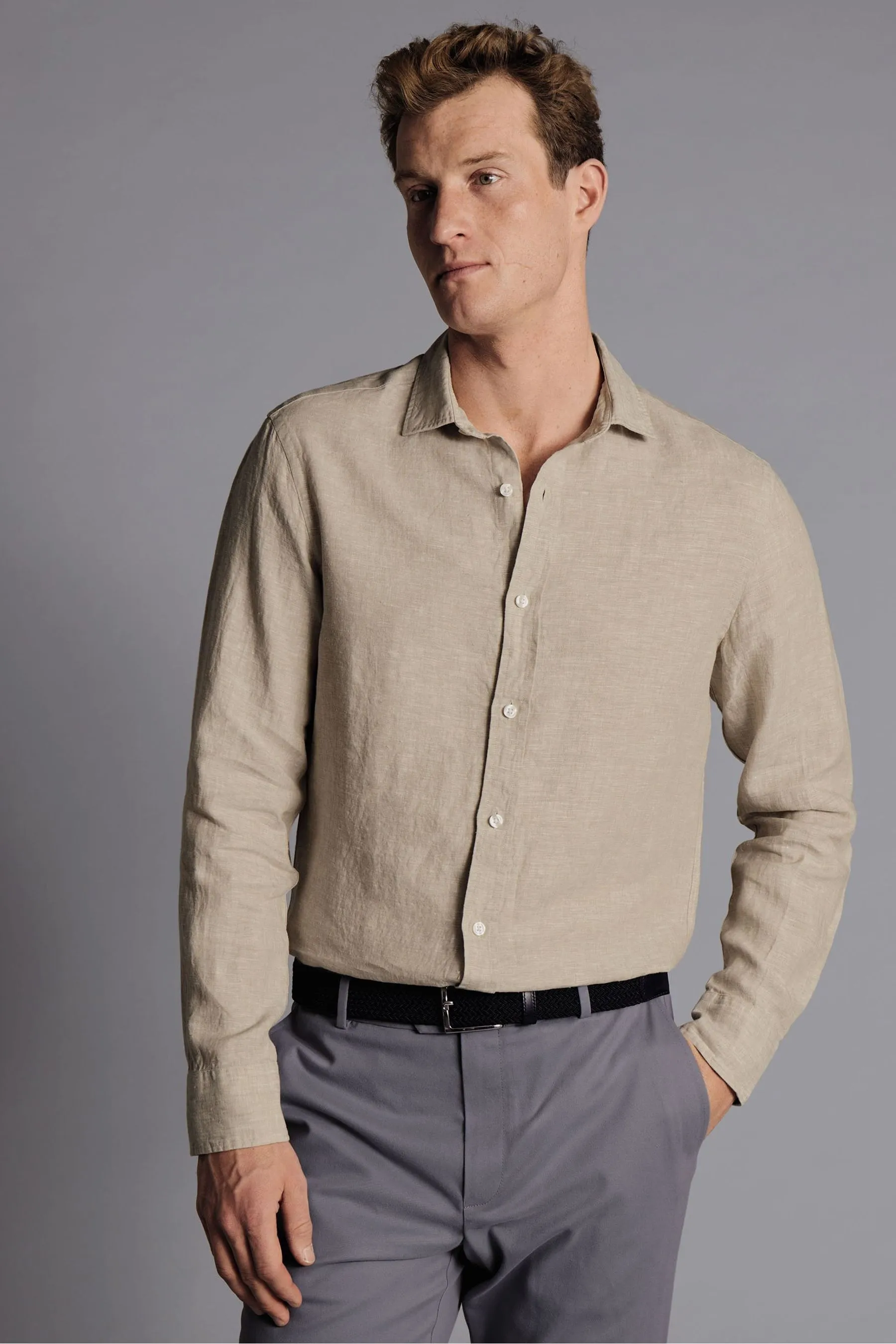 Charles Tyrwhitt - Camicia ripiegabile con logo impermeabile