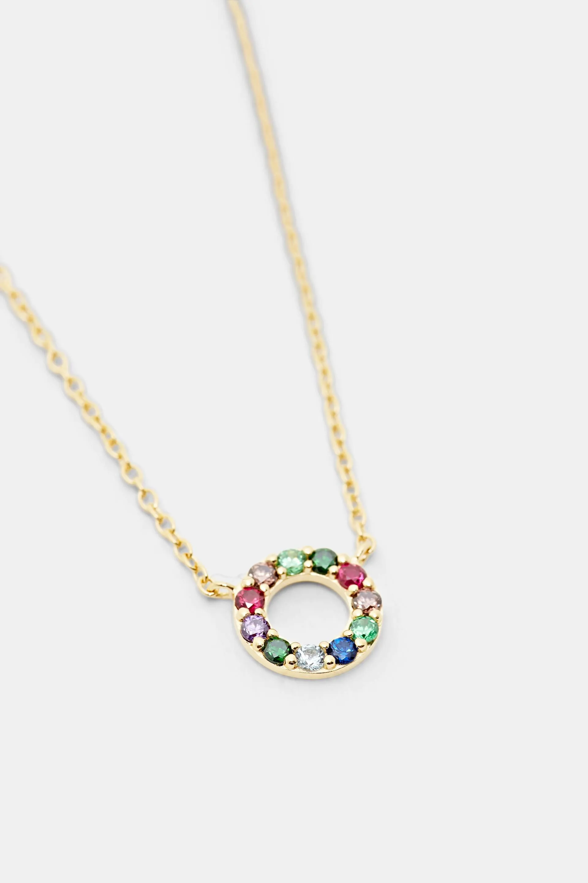 Collana con ciondolo a forma di cerchio in argento sterling dorato