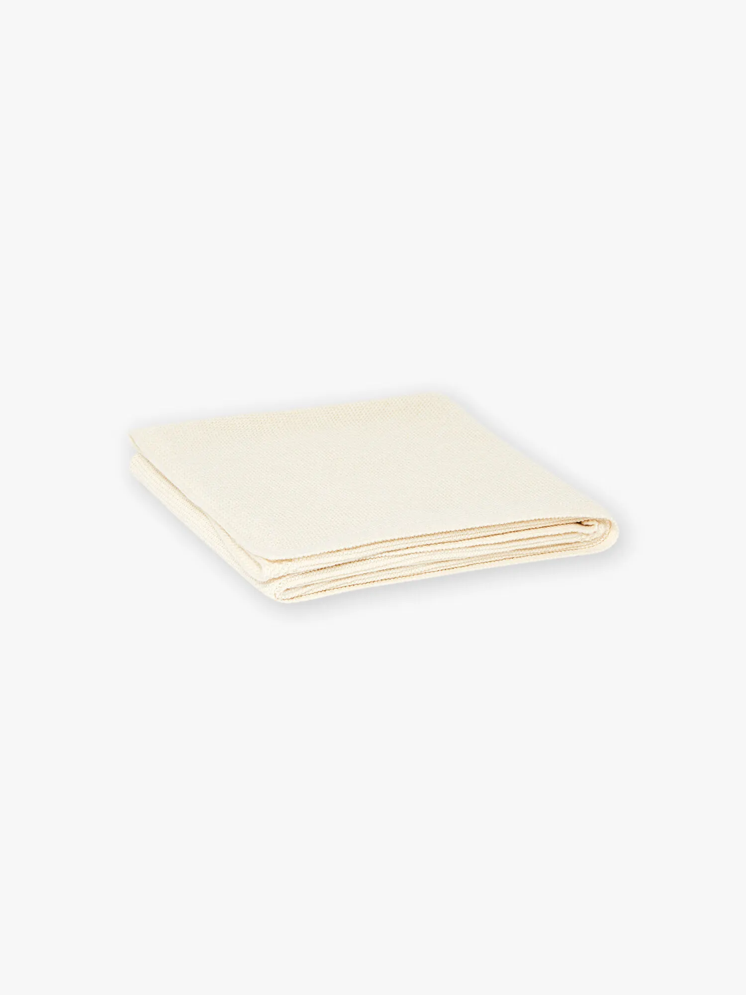 Coperta ecrù in cotone e lana    