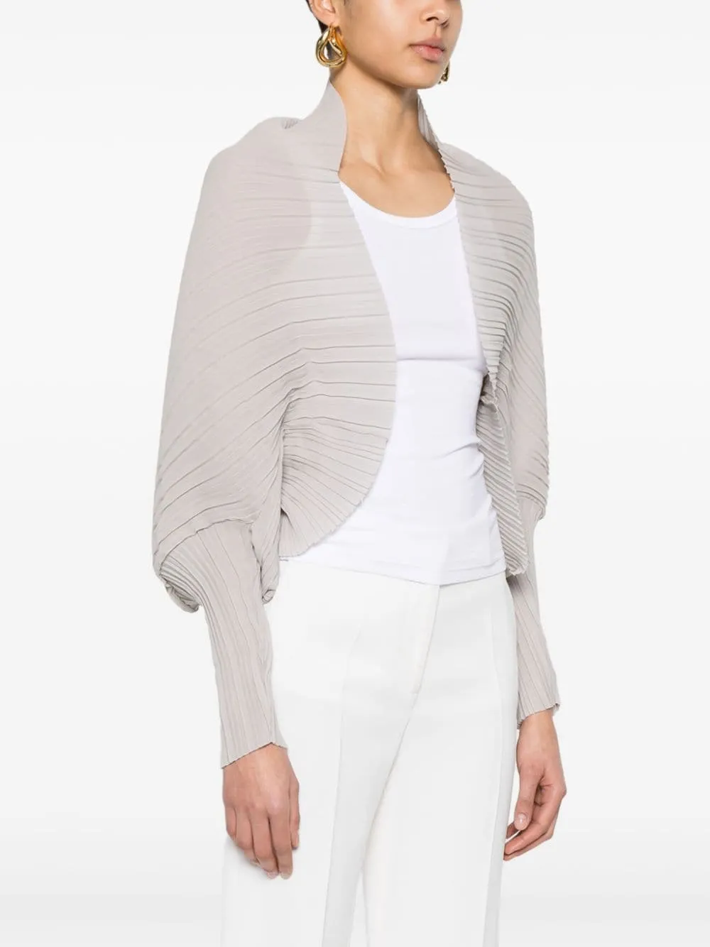 Coprispalle in plisse floc in grigio - donna