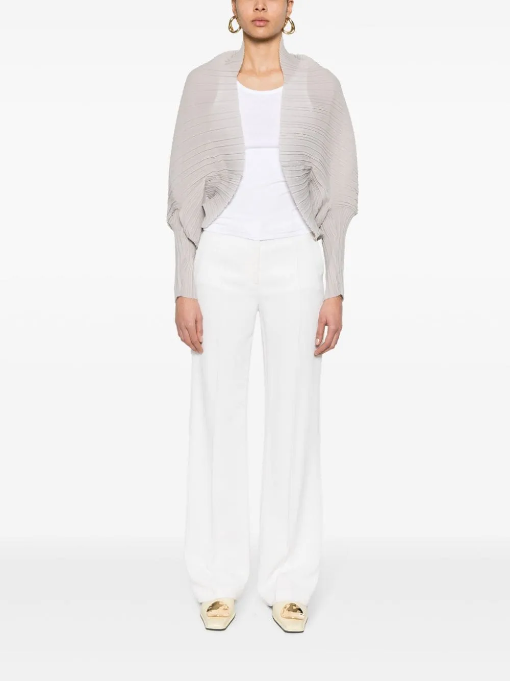 Coprispalle in plisse floc in grigio - donna