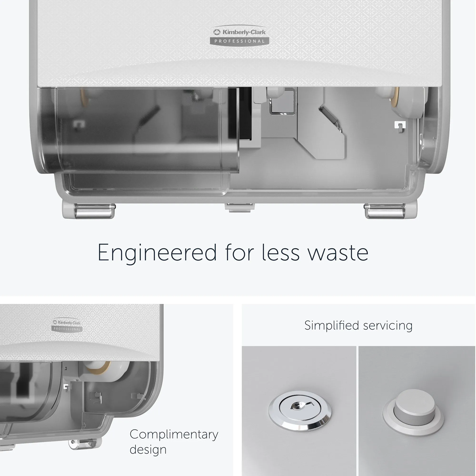 Dispenser per rotolo di carta igienica Kimberly Clark, Bianco in Plastica