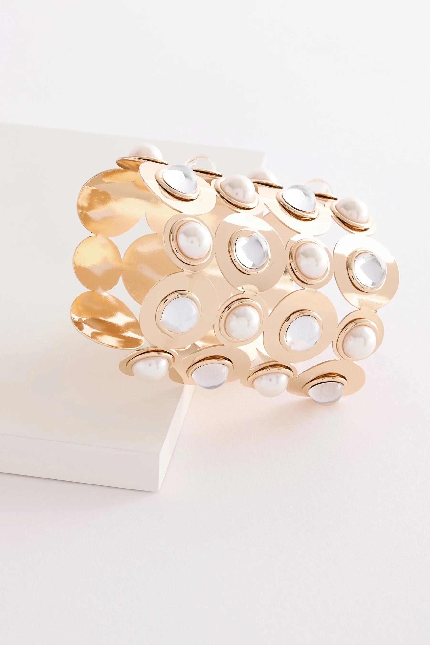 Dorato  - Bracciale rigido con perle