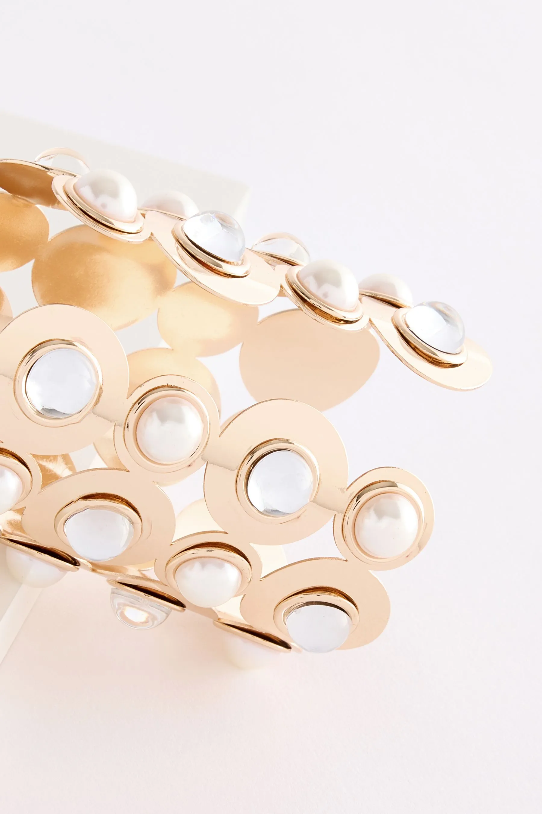 Dorato  - Bracciale rigido con perle