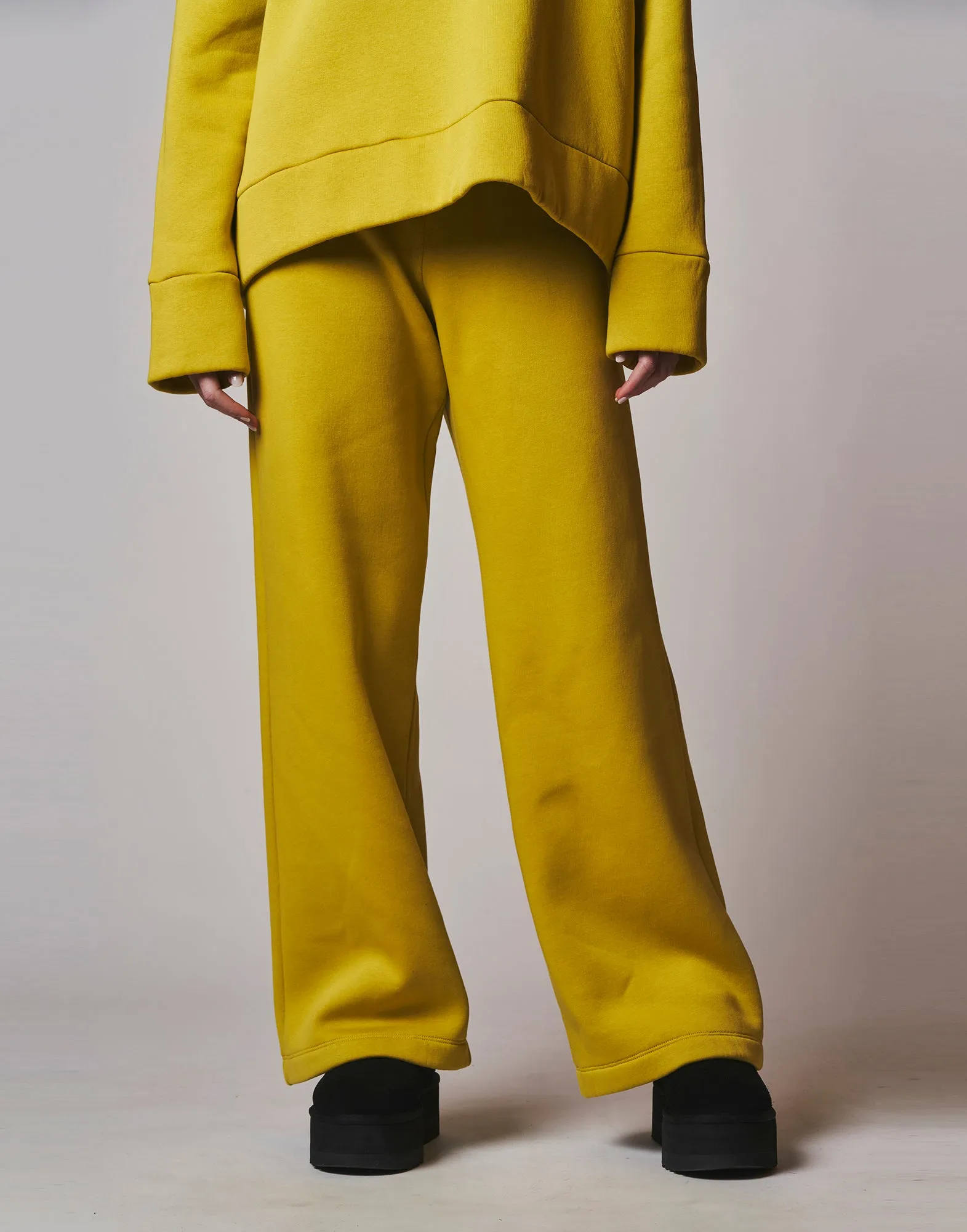 DOUUOD Pantalone a Palazzo in Felpa Garzata