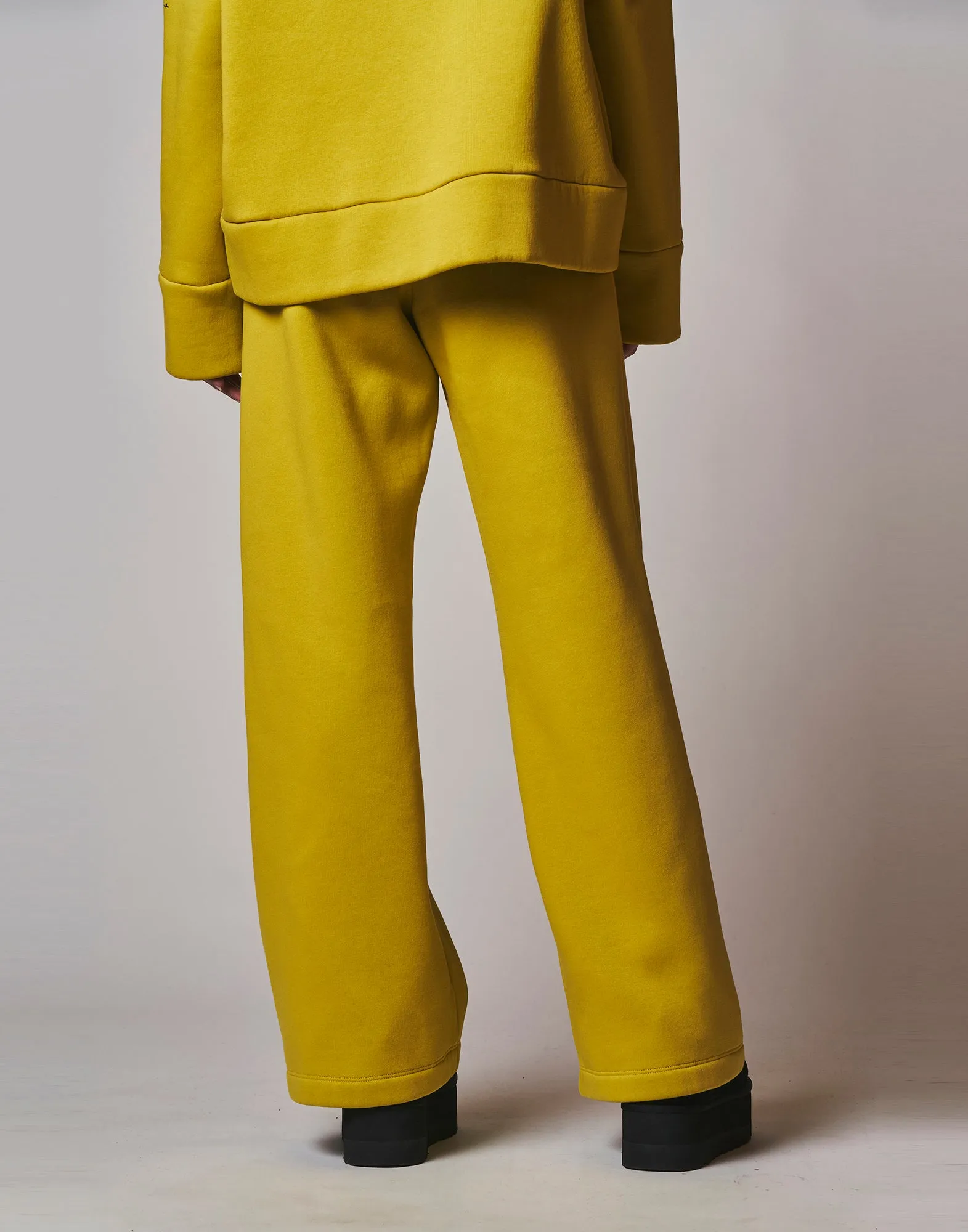 DOUUOD Pantalone a Palazzo in Felpa Garzata