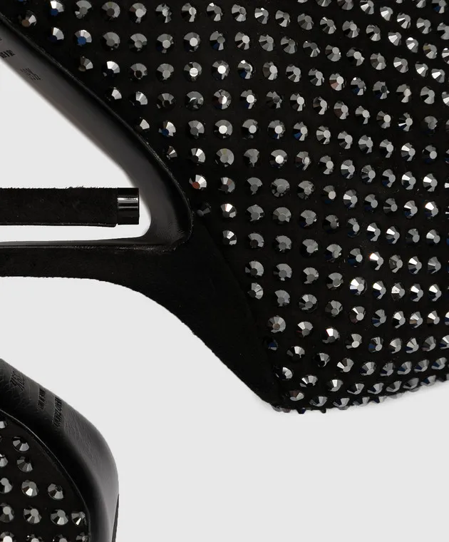 Eddy Daniele Stivali in camoscio nero con strass Swarovski EW21950