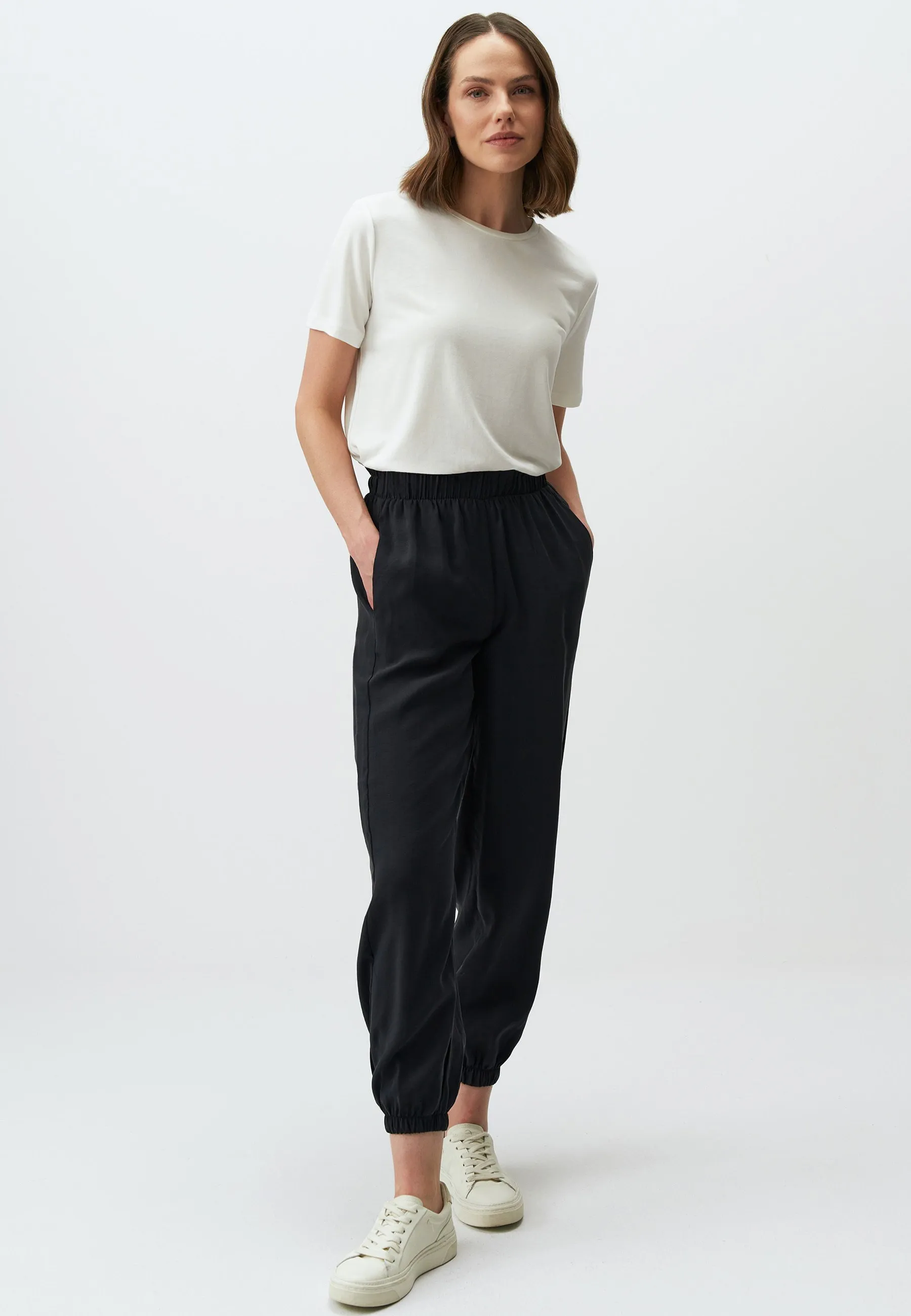 ELASTIC WAIST NARROW LEG WITH POCKETS - Pantaloni sportivi