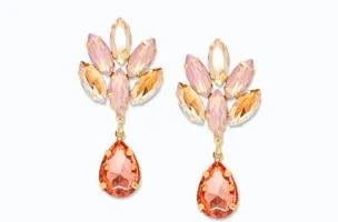 Eleganti orecchini pendenti, ART374, rosso