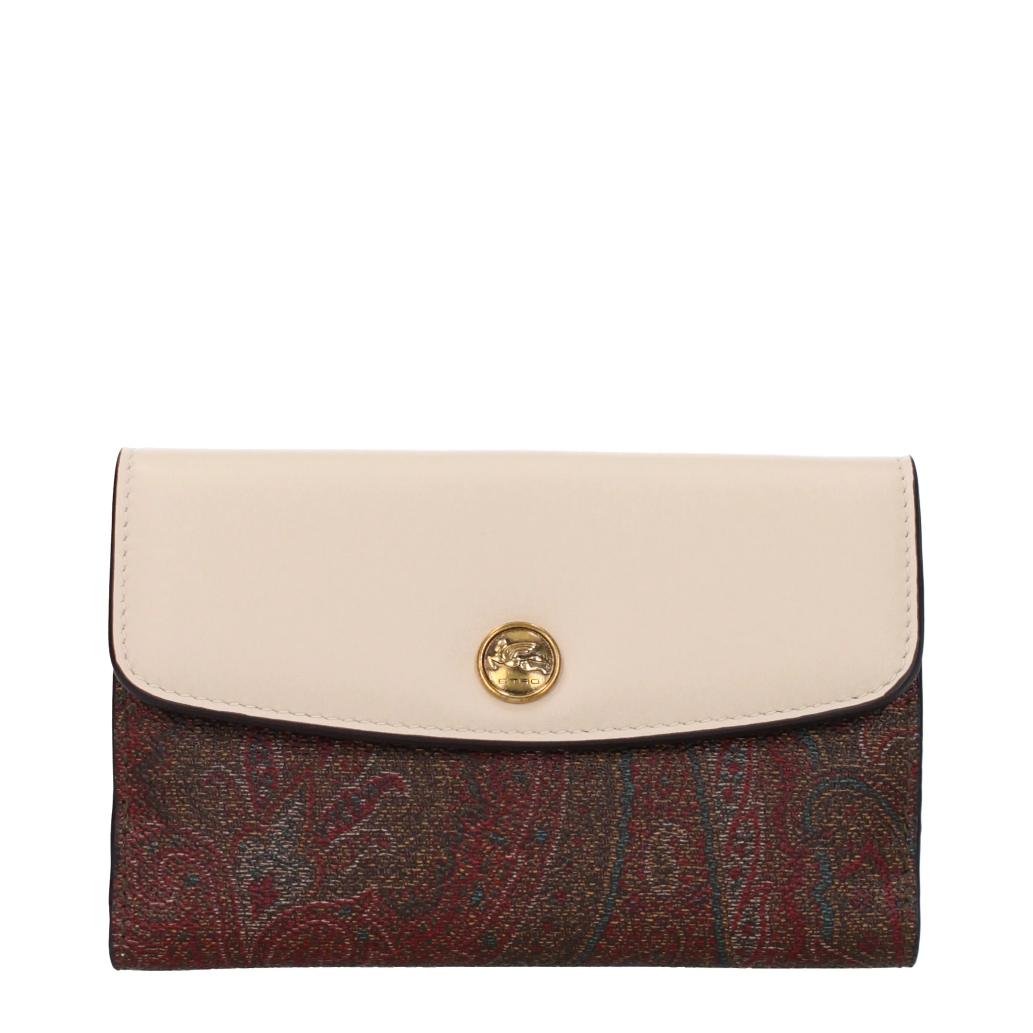 Etro Portafogli Donna Tessuto Marrone/Beige