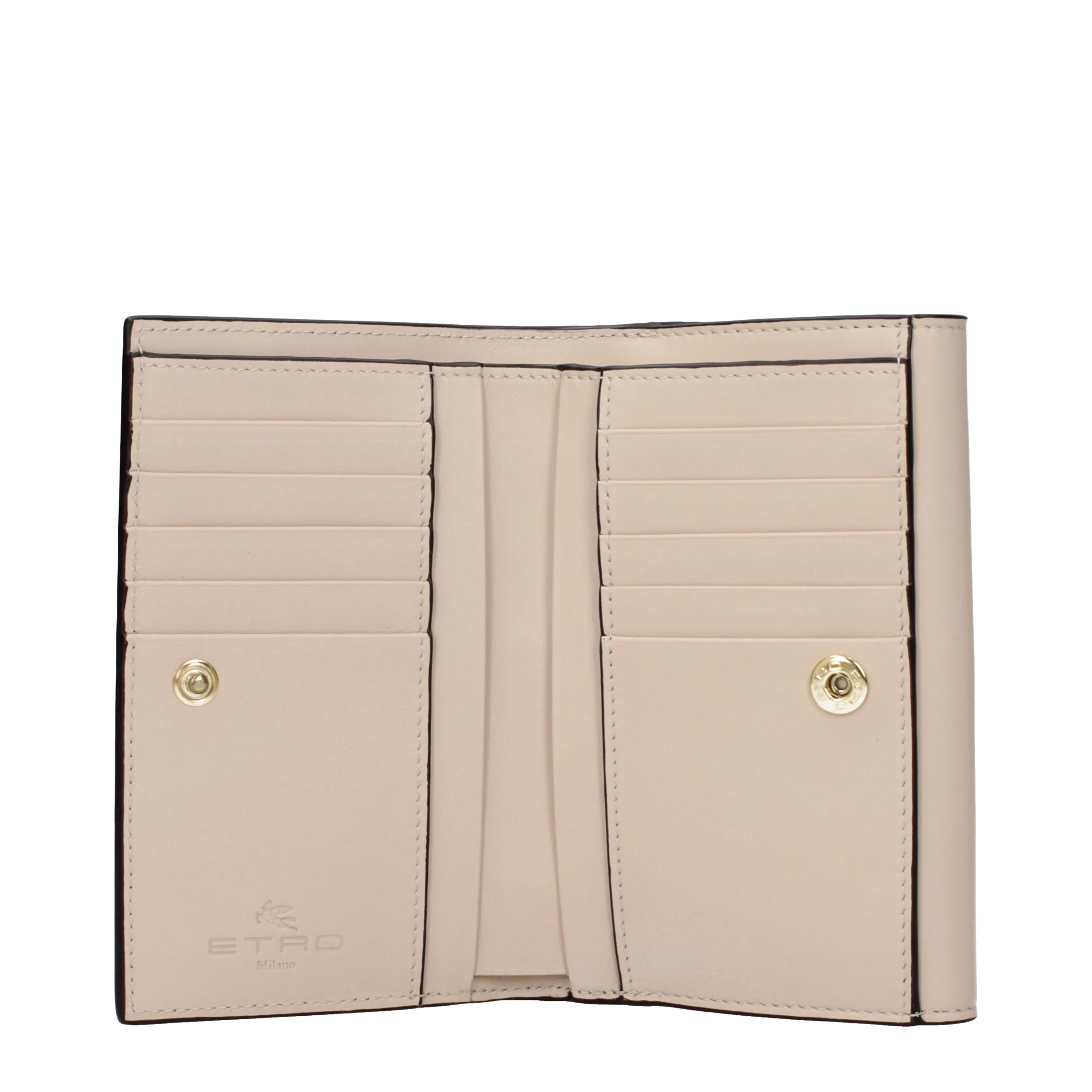 Etro Portafogli Donna Tessuto Marrone/Beige
