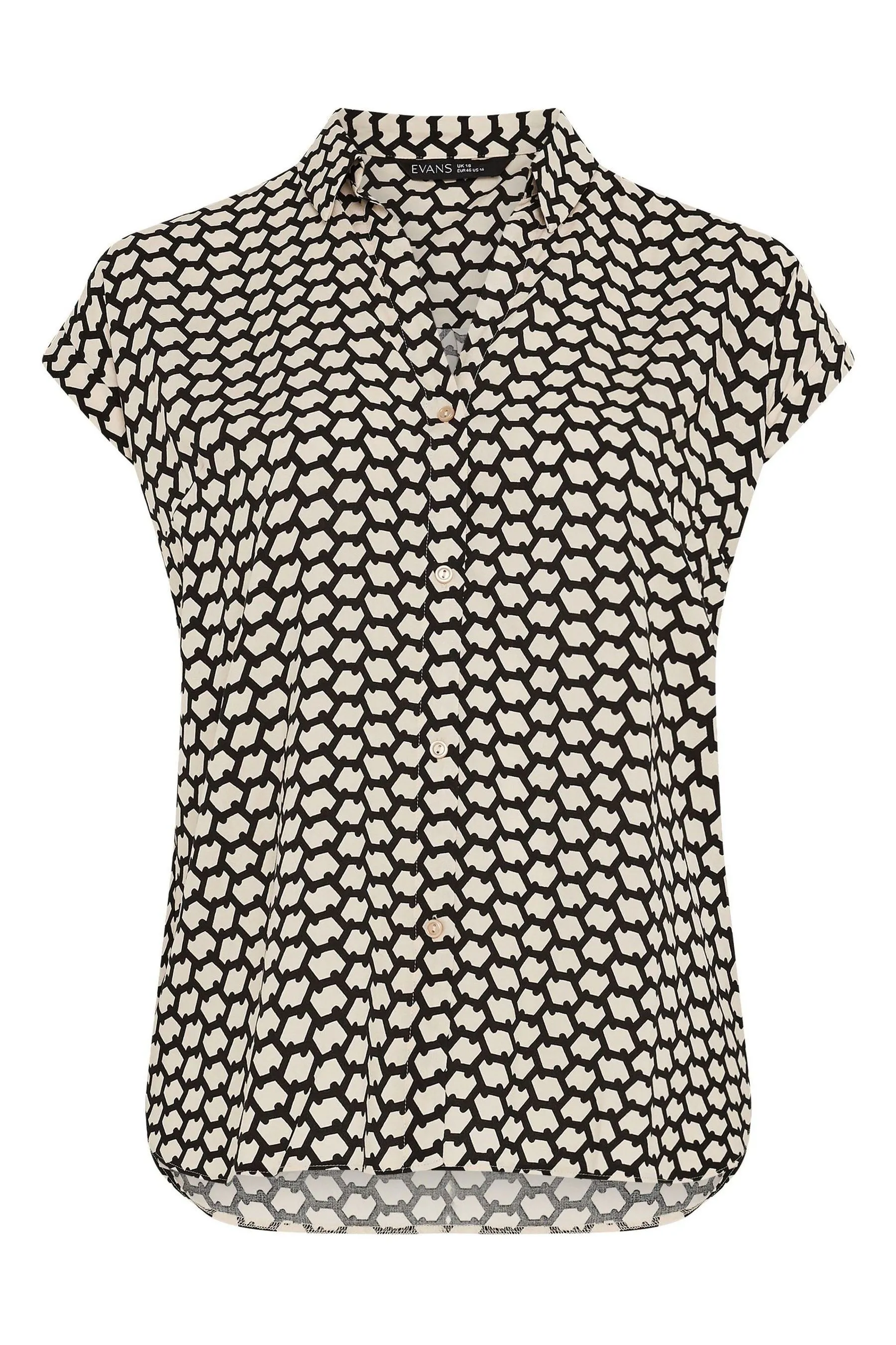 Evans Curve Zig Zag Print Blouse    