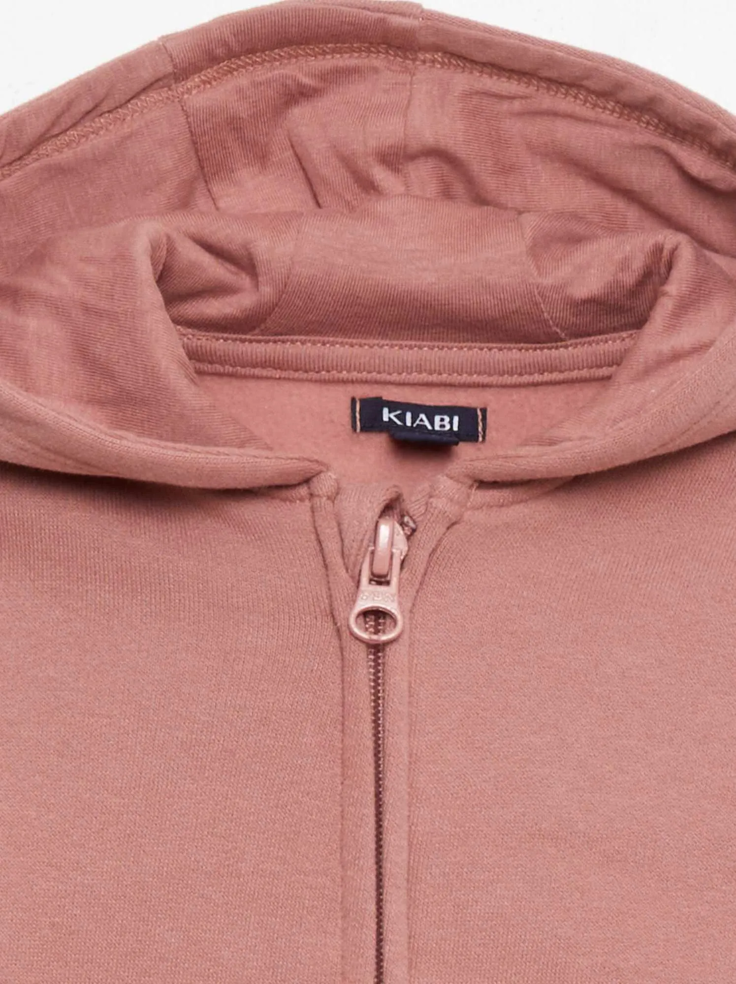 Felpa con zip in tessuto felpato - ROSA