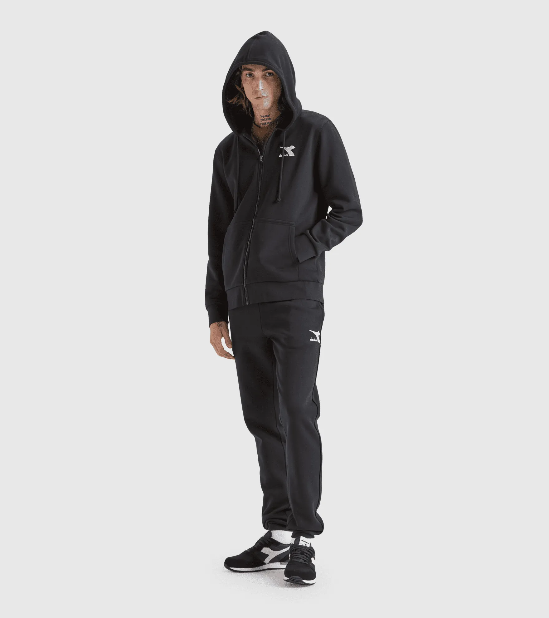 FELPA DA UOMO DIADORA HOODIE FZ CORE BLACK 80013