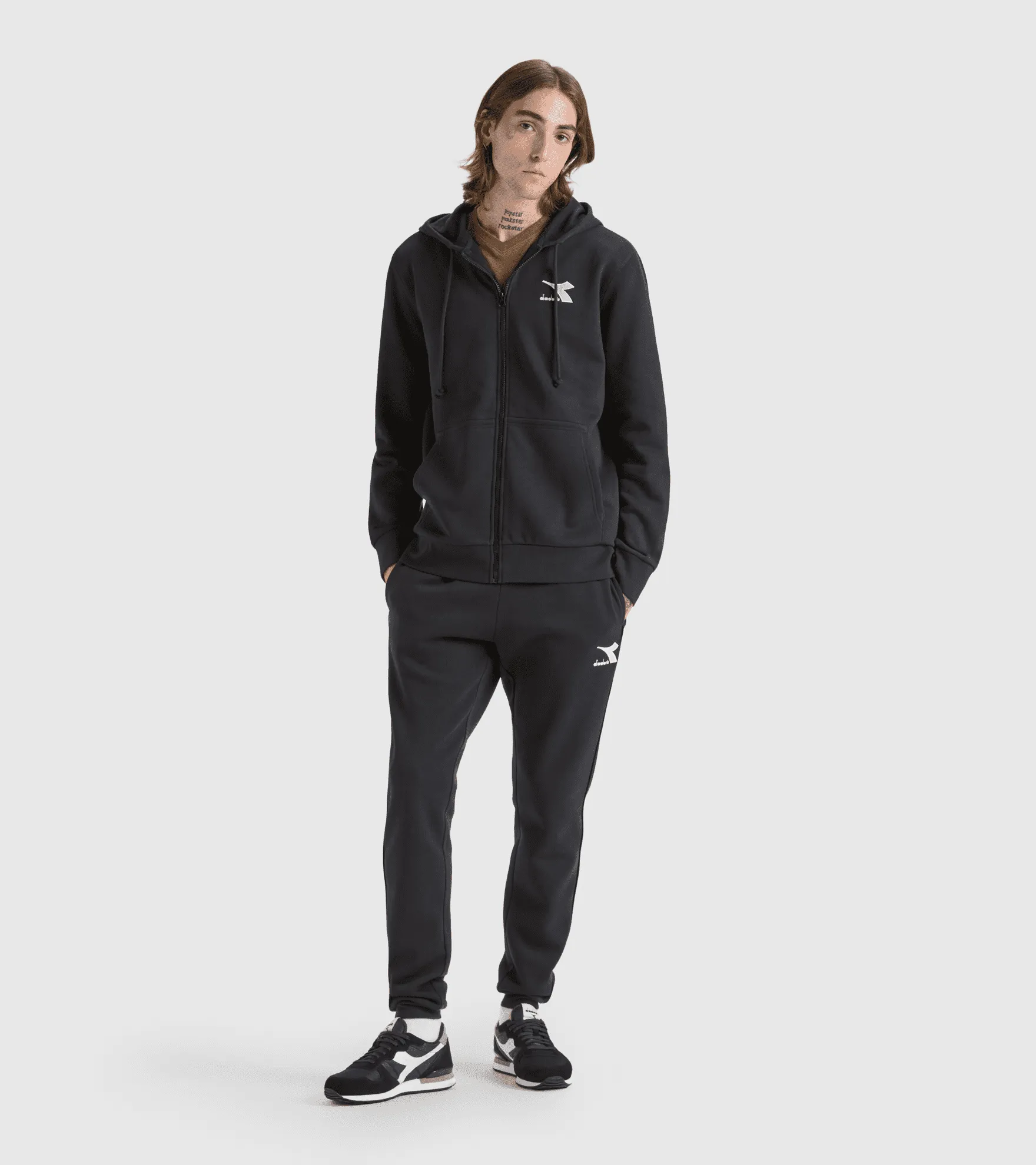 FELPA DA UOMO DIADORA HOODIE FZ CORE BLACK 80013