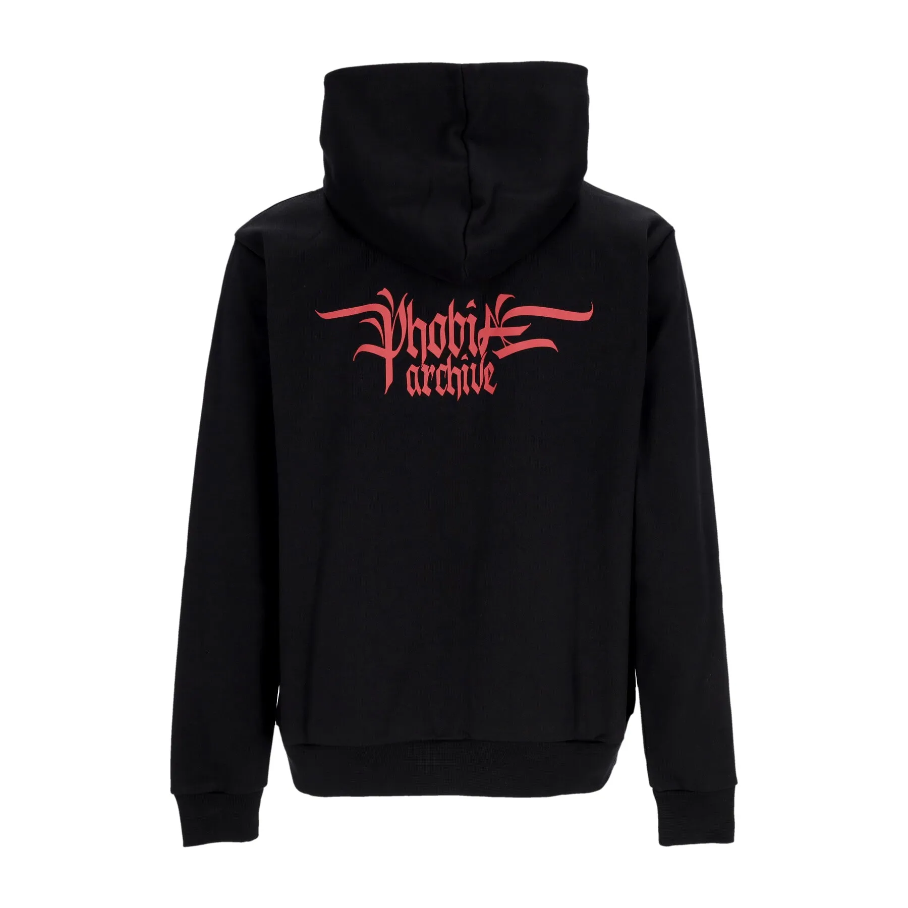 Felpa Leggera Cappuccio Uomo Triple Skull Print Hoodie Black/red