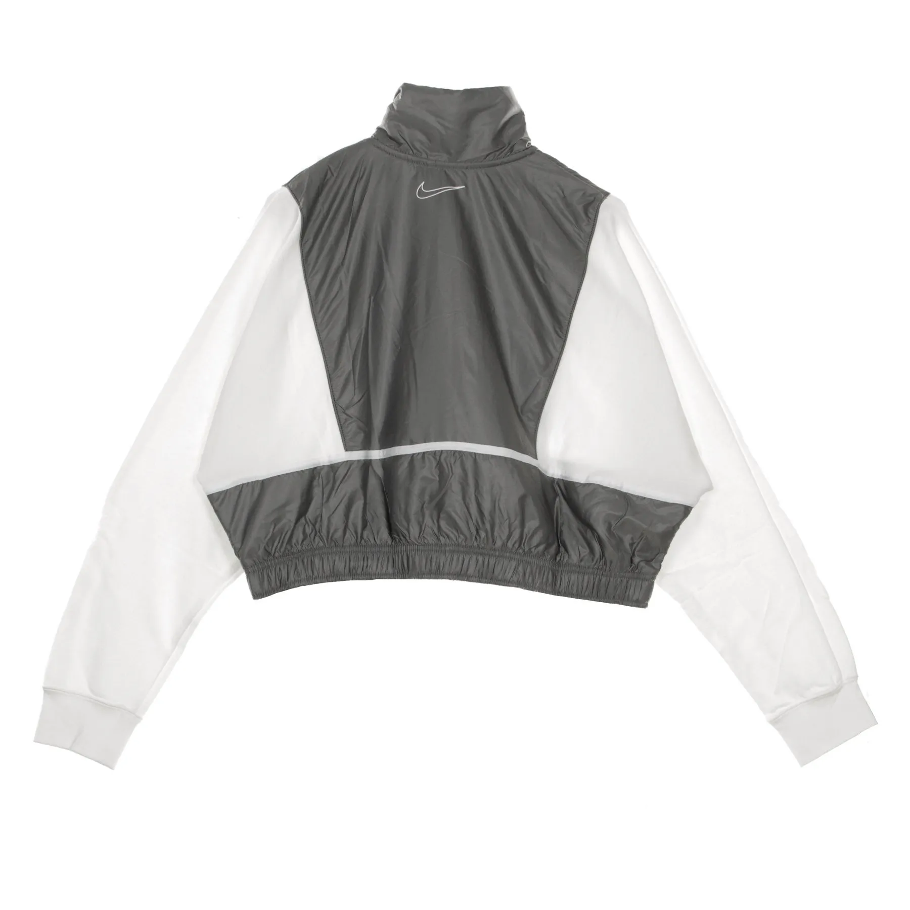 Felpa Leggera Collo Alto Corta Donna Sportswear Archive Remix White/light Bone/black