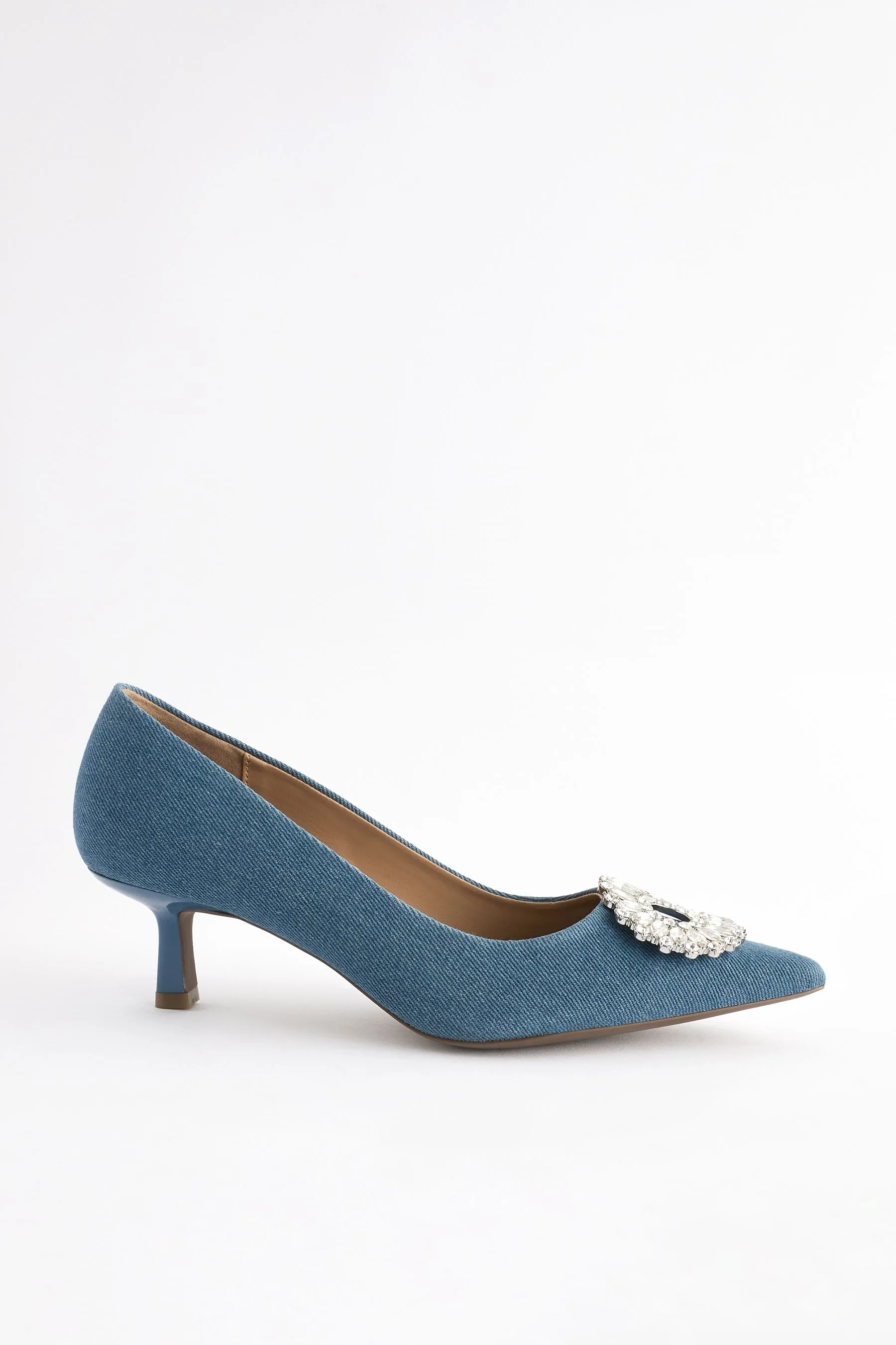 Forever Comfort - Scarpe con tacco a rocchetto e finiture con gioielli