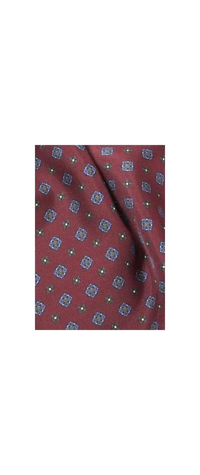 Foulard di seta ornamentale rosso bordeaux doubleface