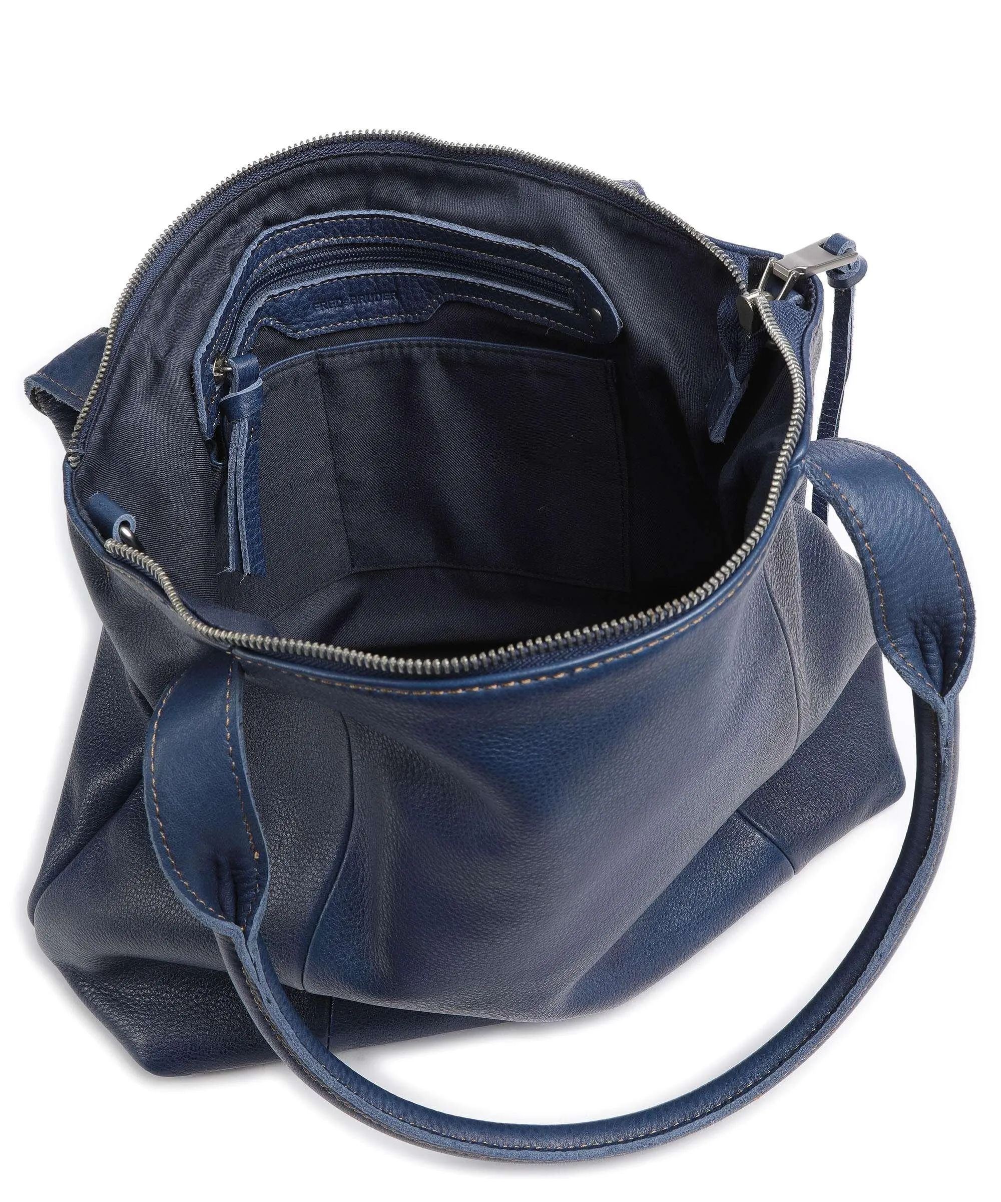  FredsBruder Mia Borsa a spalla pelle granulata blu scuro  