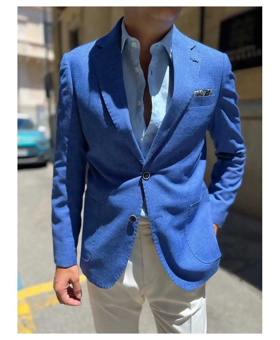 Giacca uomo blu elettrico - Made in Italy