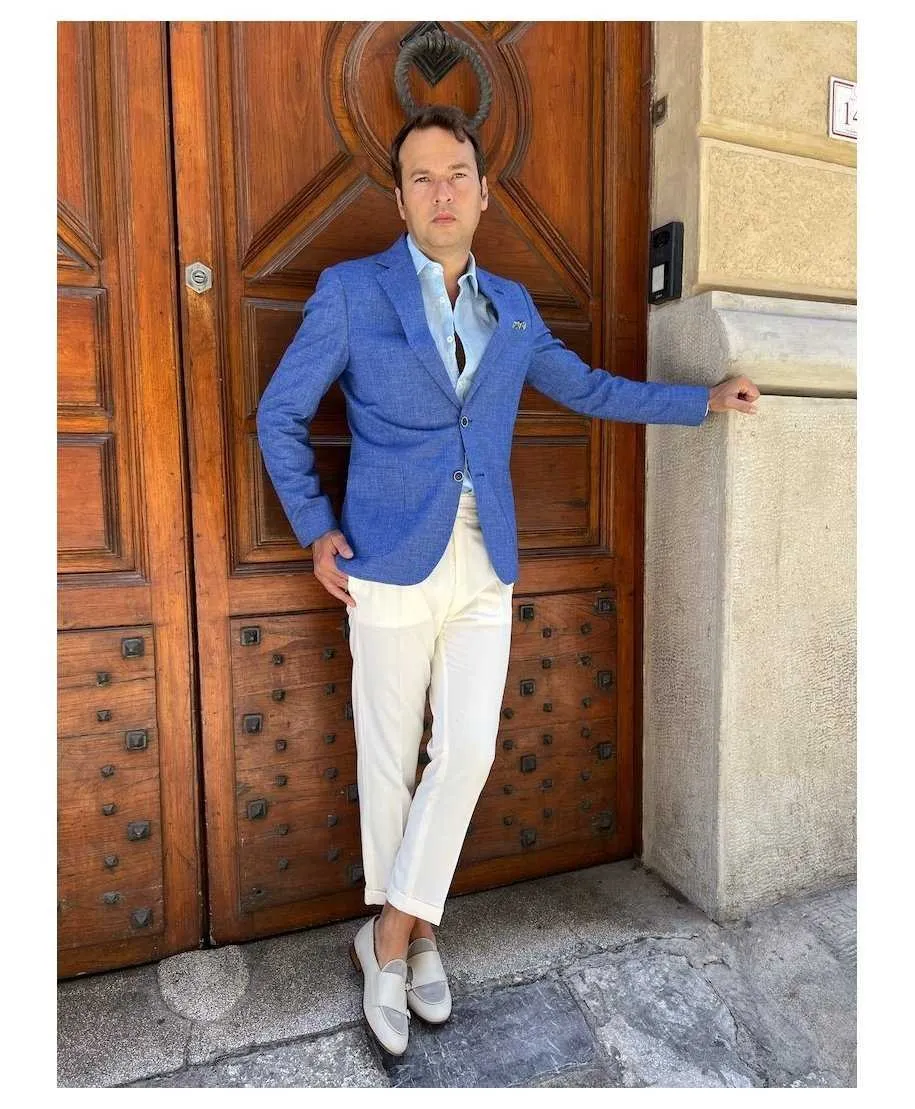Giacca uomo blu elettrico - Made in Italy