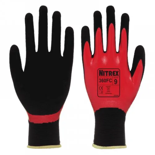 Guanti da lavoro Unigloves 360FC, Tg. 10, in Nylon, col. Rosso