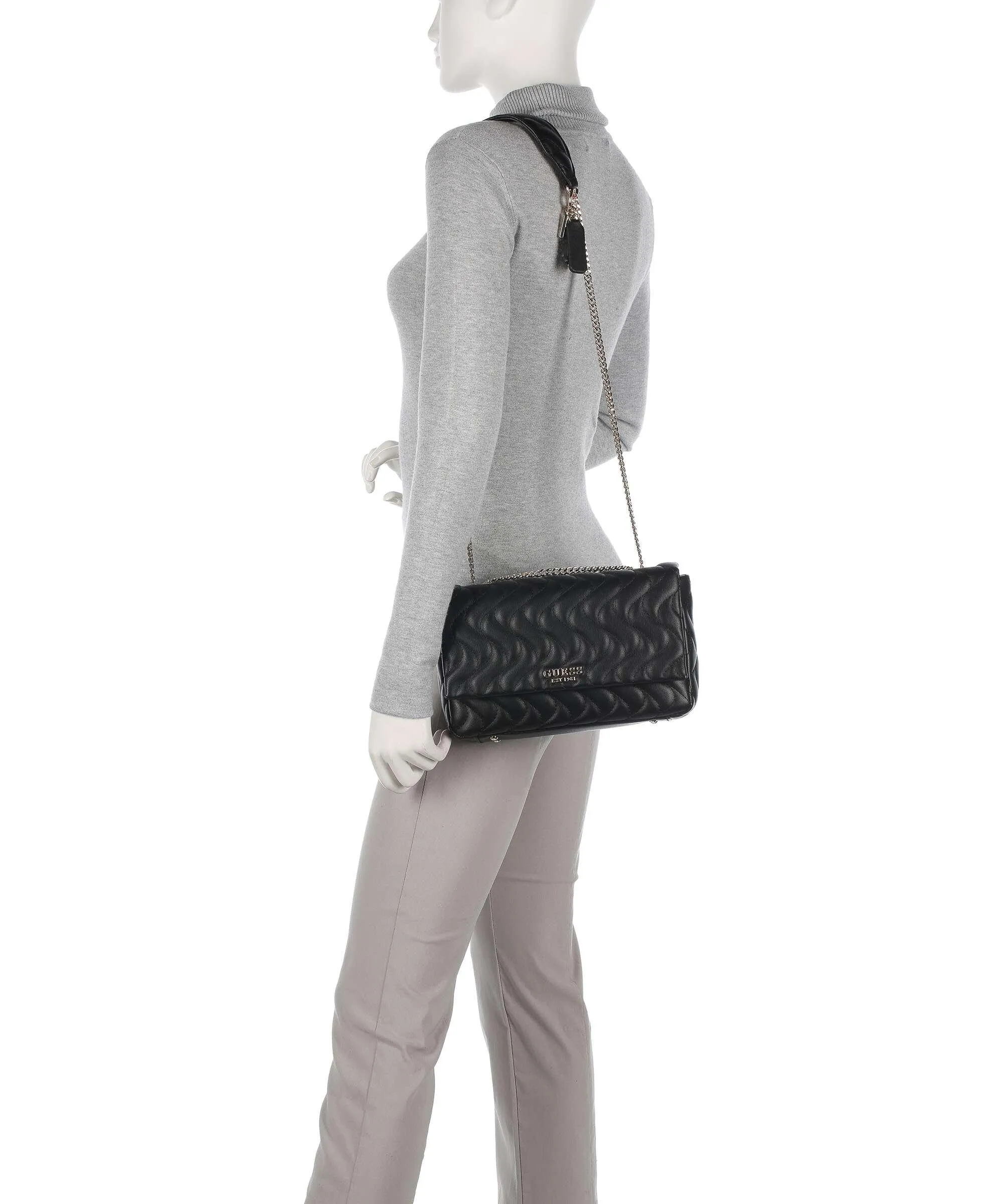  Guess Mai Eco Borsa a spalla pelle sintetica nero  