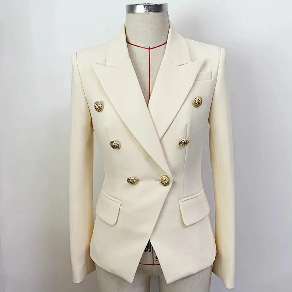 High Street Newest 2023 Giacca da donna Classic Slim Fitting Lion Bottoni Blazer doppiopetto