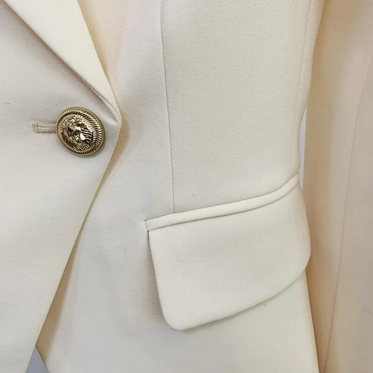 High Street Newest 2023 Giacca da donna Classic Slim Fitting Lion Bottoni Blazer doppiopetto
