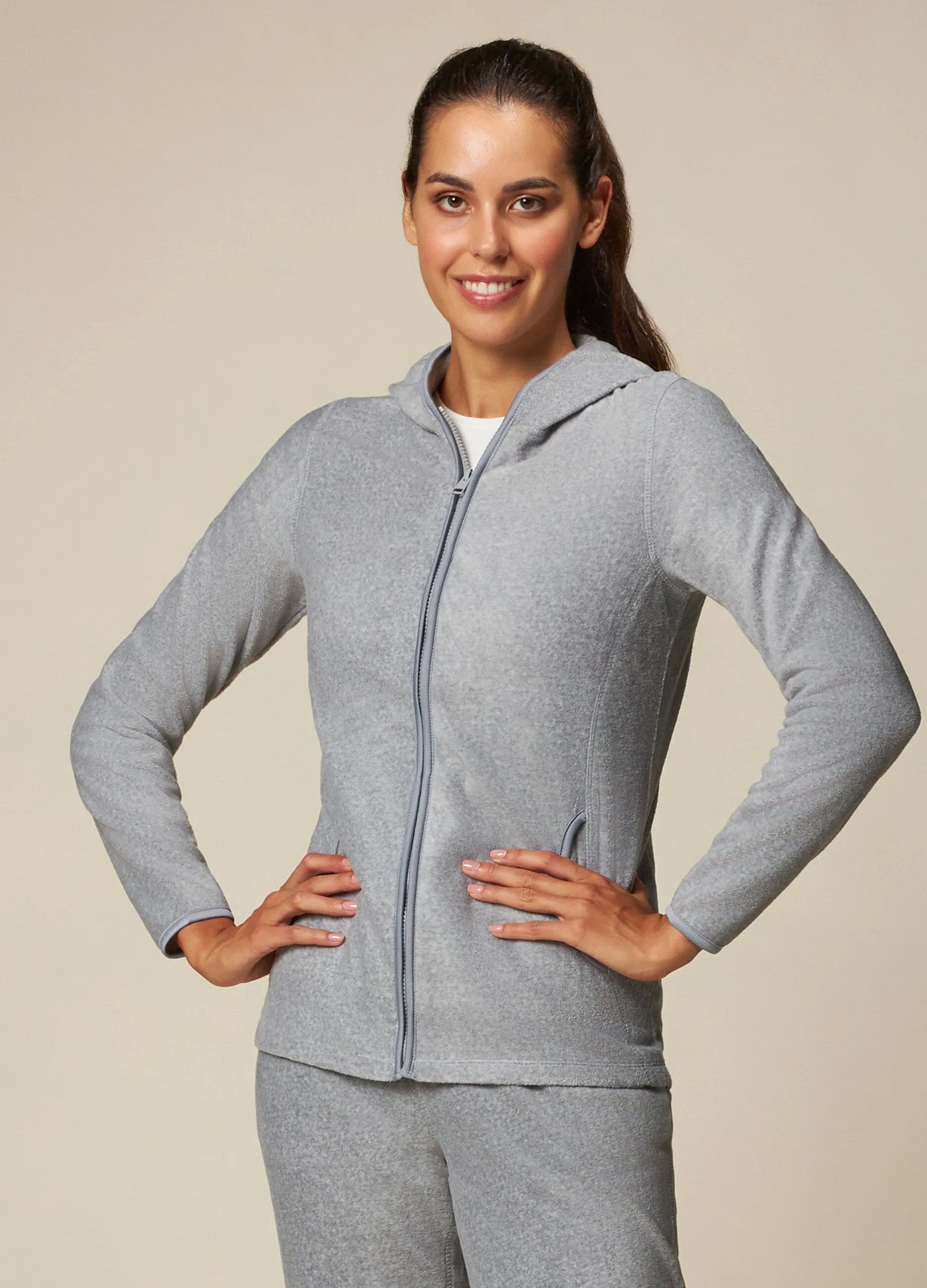 HOLISTIC  Felpa in pile con cappuccio donna